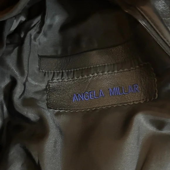 Chaps Black Leather Bomber Jacket - Picture 5 of 17